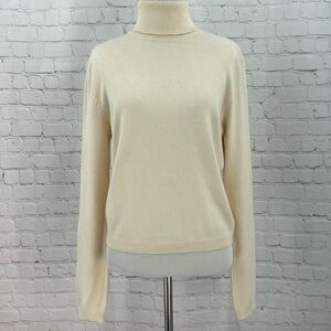 Moda International silk/cashmere blend off white Turtleneck